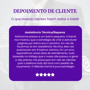 Depoimento e orçamento de cliente KAMD