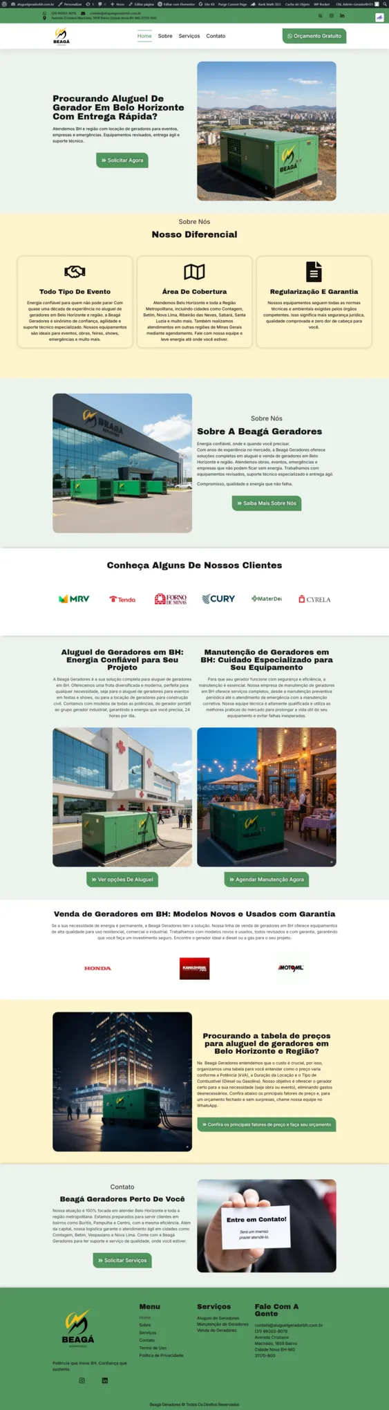 Site Aluguel de Gerador BH