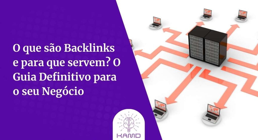 Infográfico ilustrando diversos sites de autoridade apontando links para o site de uma empresa cliente da KAMD.