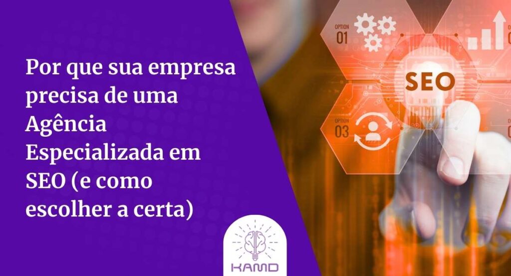 Especialista em SEO da agência KAMD analisando métricas de crescimento orgânico e posicionamento local para um cliente de Belo Horizonte.