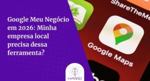 Smartphone exibindo um Perfil de Empresa no Google otimizado com fotos reais e avaliações positivas de clientes.